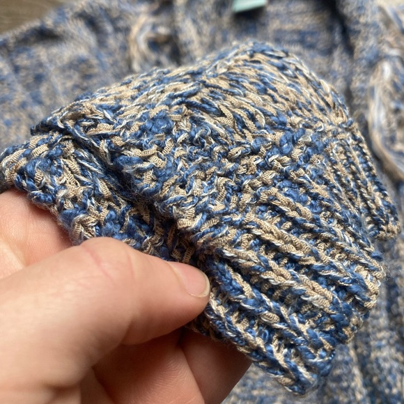 Flying Tomato Knit Cardigan Blue Fringe Size Large - Picture 4 of 5